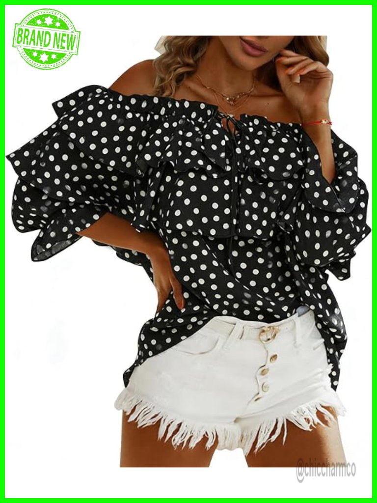 Off Shoulder Ruffle Long Sleeve Blouse Layered Sexy Top